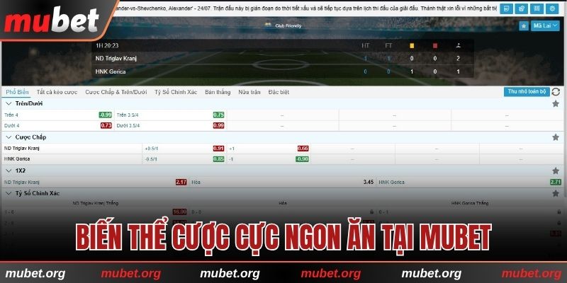 Biến thể cược cực ngon ăn tại MUBET