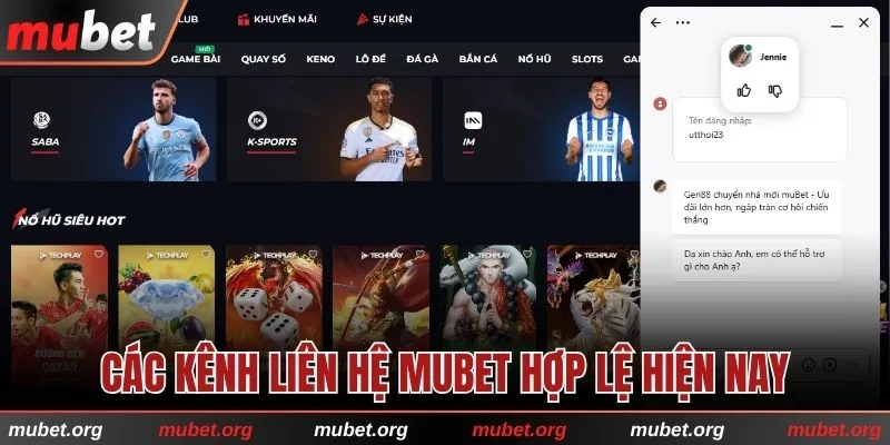 Các phương thức liên hệ MUBET hợp lệ