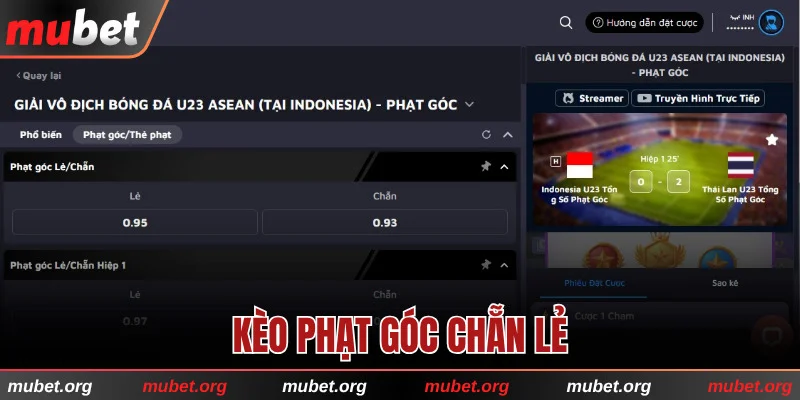 Cách đọc kèo phạt góc chẵn lẻ và ví dụ minh họa