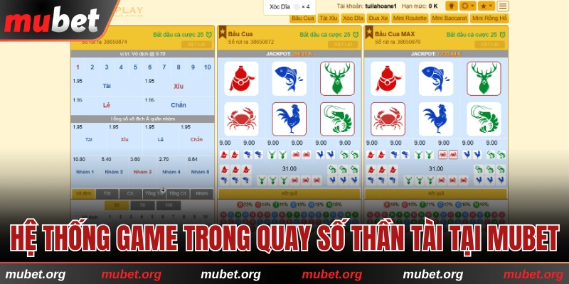 Hệ thống game trong Quay số Thần Tài tại MUBET