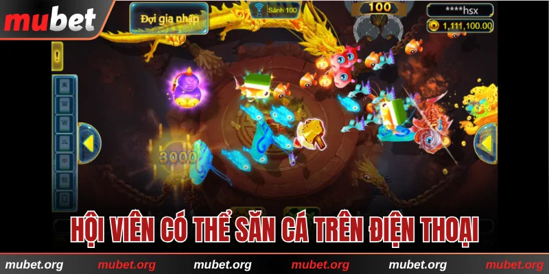 Hội viên có thể săn cá trên điện thoại