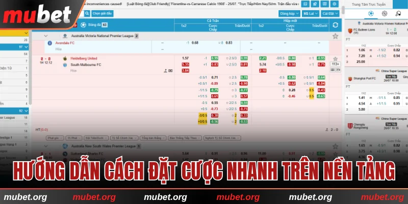 Hướng dẫn cách đặt cược nhanh trên nền tảng