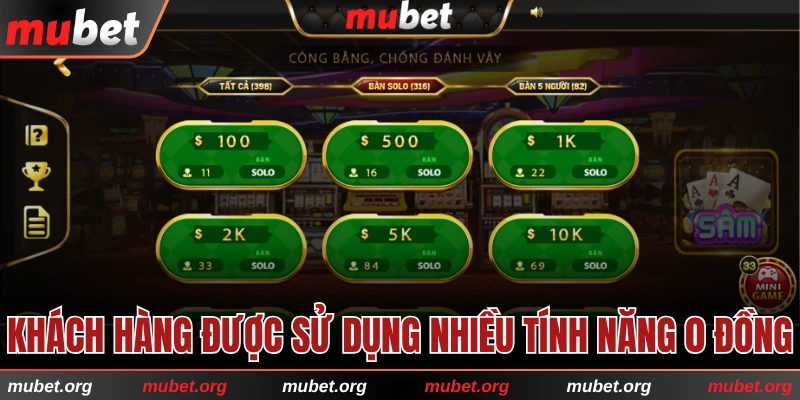 Khách hàng được sử dụng nhiều tính năng 0 đồng