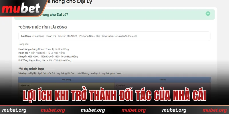 Lợi ích rõ ràng khi trở thành đối tác của nhà cái