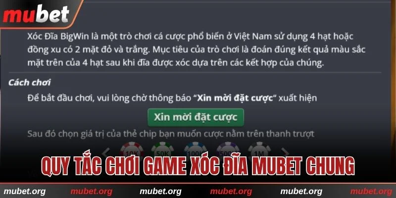 Quy tắc chơi game Xóc Đĩa MUBET chung