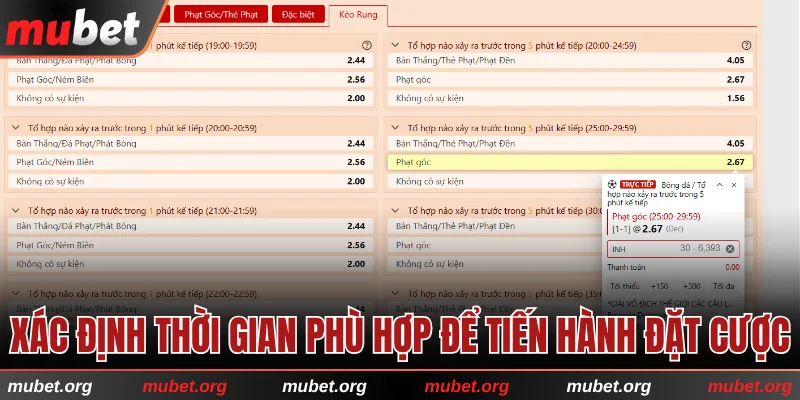 Xác định thời gian phù hợp để tiến hành đặt cược